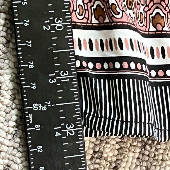 Timing Women’s Size Large Floral Graphic Paisley Pants Black Multicolor Wide Leg - Picture 6 of 7